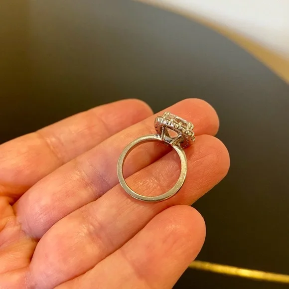 Luxury Authentic Birkat Elyon Cubic Zirconia Cushion Cut 3.5 ct 14K ring